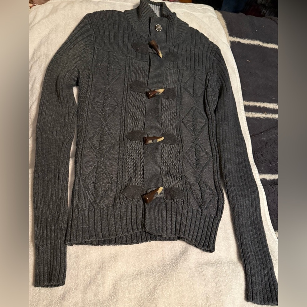 Red Jack gray zip up sweater